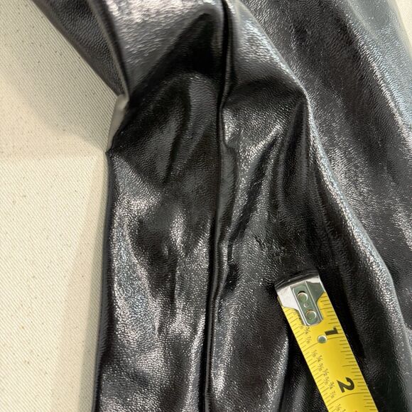 I.AM.GIA Faux Leather Pants Black Flare High Waist Moto Zipper Front Size Small - Picture 6 of 10